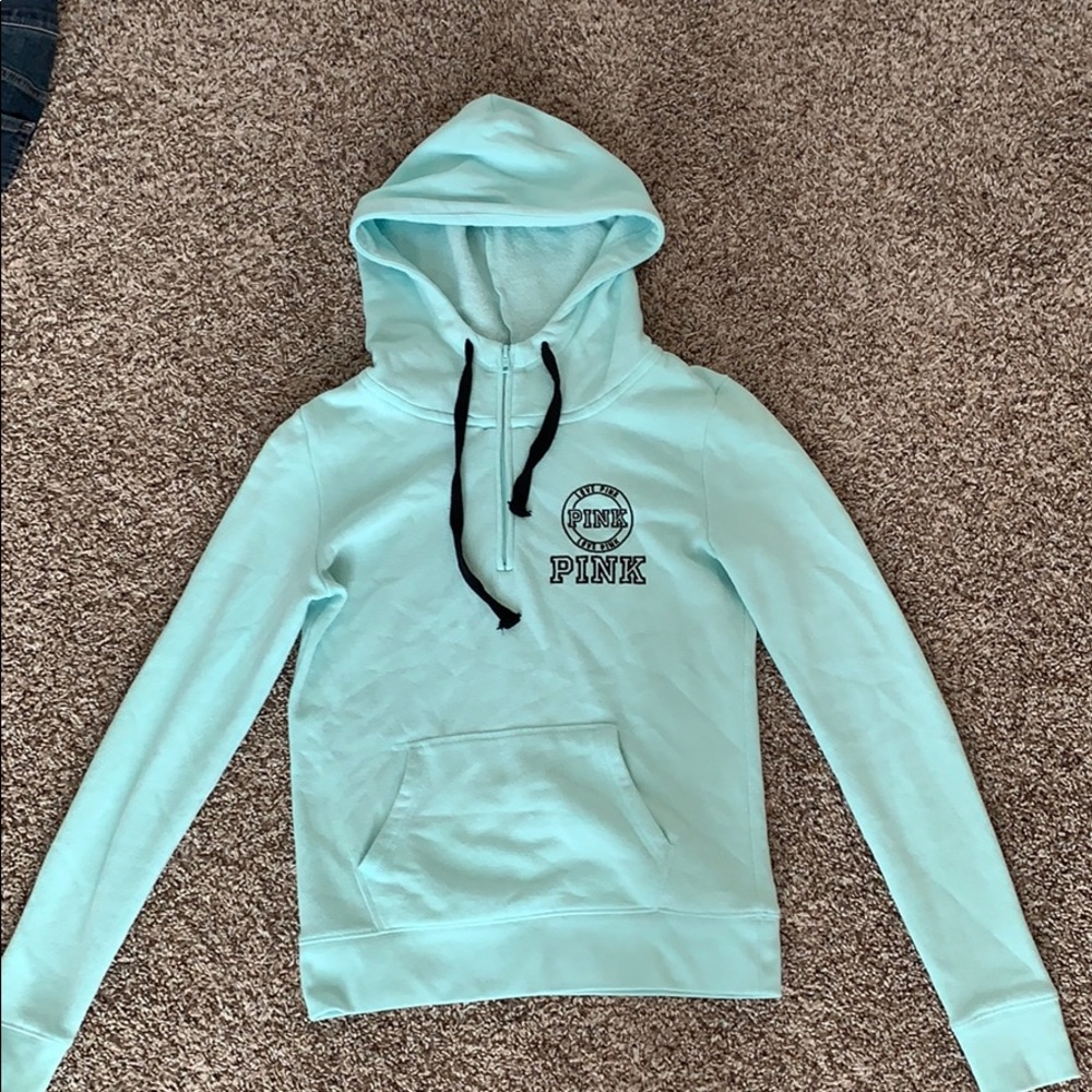 Blue quarter zip hoodie